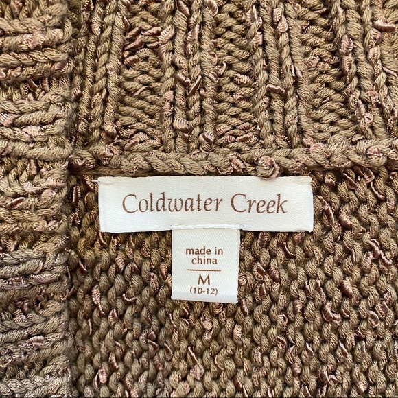 NWOT Coldwater Creek sweater shrug tobacco color with golden flecks SZ M 10-12. - Picture 4 of 12